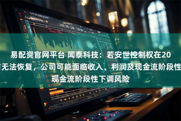 易配资官网平台 闻泰科技：若安世控制权在2025年末前无法恢复，公司可能面临收入、利润及现金流阶段性下调风险