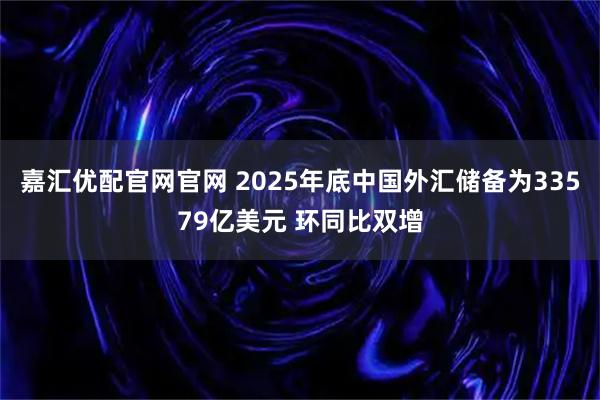嘉汇优配官网官网 2025年底中国外汇储备为33579亿美元 环同比双增